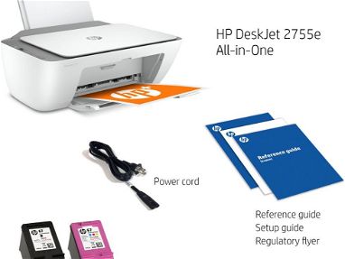 ✅✅✅Impresora Multifunción HP - DeskJet 2755e Inalámbrica-Inyección de Tinta a color ✨Cable USB de regalo-NEW!☎️50136940 - Img 67123909