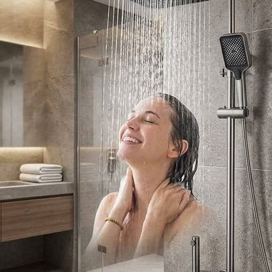 Ducha mezcladora moderna digital de 4 tiros con tecnología led y domicilio incluido - Img 124934378