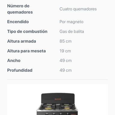 Cocina gas 4 quemadores - Img 123917592