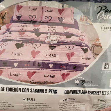 Edredón de 5 piezas talla full - 10/10