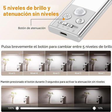 * Lampara Premium con sensor de movimiento e iluminación magnética recargable con 128 LEDs - Img 121469876