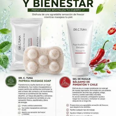 Dúo Jabón y Gel de Paprika 🌶️ de FARMASI.Para reafirmar y tonificar la piel,reduce estrías,celulitis y para circulación - 6/7