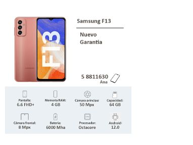Samsung F13/ 64gb/4gb RAM/6.6 pul/50mpx/58811630 - Img main-image