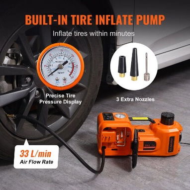 GATO ELÉCTRICO 3 EN 1 CON COMPRESOR DE AIRE (12V) Y LLAVE DE IMPACTO Tienda Online Voypati - Img 110632779