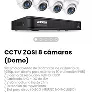 CCTV ZOSI 8 cámaras (Domo). 8 cámaras resolución Full HD 1080P. Slot para disco (DISCO INTERNO NO INCLUIDO). Nuevo - Img 52886126