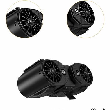 ventilador portátil ajustable de mano, dos turbinas recargables portátil de 6 velocidades de alta potencia con display l - Img 109211085