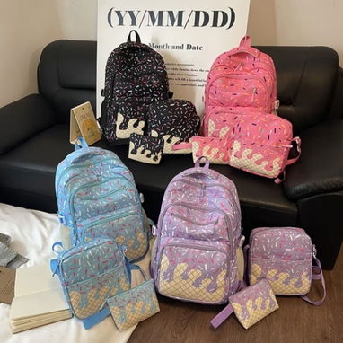 Mochilas escolares con merendero no es térmico y bolsito-cartuchera 35USD - 5/7