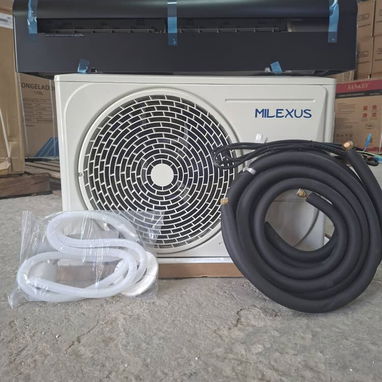 Split de 1 tonelada 110v Milexus Evaporador Color Frente Negro Precio $390 USD con transporte Incluido Garantía - 5/7