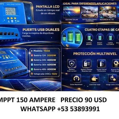 MPPT 150 AMPERE REGULADOR MULTISISTEMA PERFECTO PARA SISTEMA SOLAR - Img 123190222