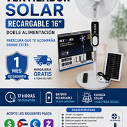 VENTILADOR SOLAR RECARGABLE STAVEL 16" ❄️☀️ ✅ Hasta 17 horas de duración ✅ Panel solar incluido ✅ Doble alimentació - Img 55742648
