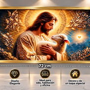 🌟 CUADRO DECORATIVO – JESÚS, EL BUEN PASTOR 🐑  ✅ Hermoso marco decorativo dorado. ✅ Colores vivos y detalles llamativo - Img 58020520