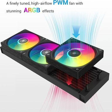 Enfriador de agua SAMA L60 para CPU AIO: sistema de refrigeración líquida de 360 ​​mm con ventiladores ARGB 52815418 - Img 110916663