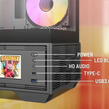 Chasis raidmax i803 tipo pecera con pantalla lcd + fuente raidmax Vector de 700w 52a - 2/4