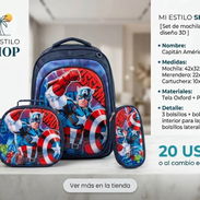 Set de mochilas 3 piezas para la escuela - Img 56724014