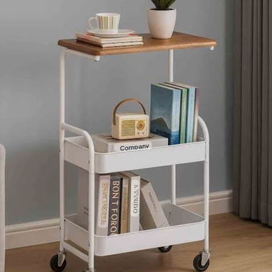 Carrito Estante organizador multifuncional de 3 niveles con ruedas 🔰 🤍🖤 ✨ Medidas: 80 x 30 x 43 cm ($33) - 3/6