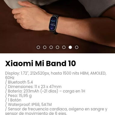 Xiaomi Mi Band 10. Versión global. En blanco, rosa y negro - 4/5