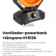 Ventilador-powerbank +lámpara HY8136. Batería recargable de 20000 mAh - Img 55525546