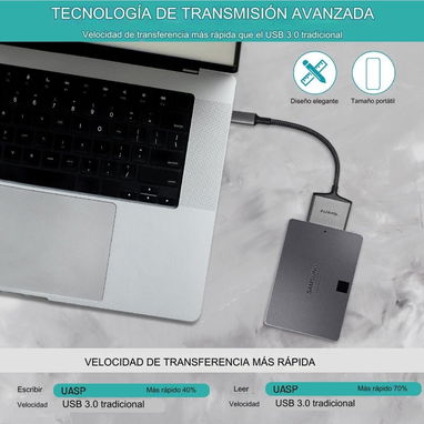 🔌 Cable Adaptador SATA 2.5 a USB-C 3.1 Everiz 🌐 - Img 126073944