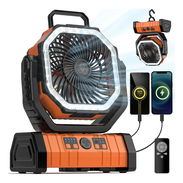Ventilador portátil recargable F6 luz LED y control remoto – 20000mAh - Img 45896546
