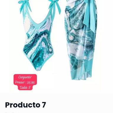 Conjunto Juego de Baño. Playa. Enterizo Con Falda - Img 125678917