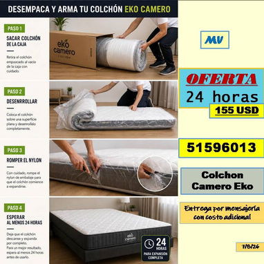 FG-MV-721-(OFERTA-24 horas)--Colchon Camero Eko....155 USD....51596013...Transporte costo adicional - 2/2