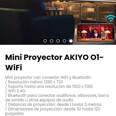 Mini Proyector AKIYO O1-WiFi. Compatible con Fire TV Stick y Chromcast - Img 113470592