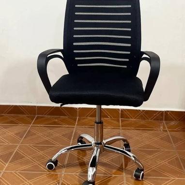 [MUB]🍁Silla giratoria de malla negra, asiento ergonómico, en gris y negro - 3/3