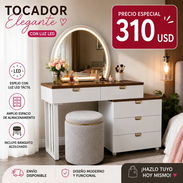 ✨💄 TOCADOR CON ESPEJO LED + BANQUITO - Img 56593212
