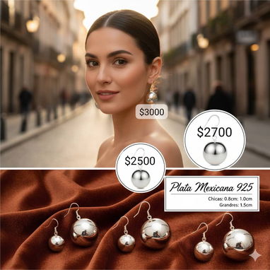 Prendas de Plata Mexicana 925( Argollas, Aretes de bola, Pulso con piedras de Swarosky - Img 118049818