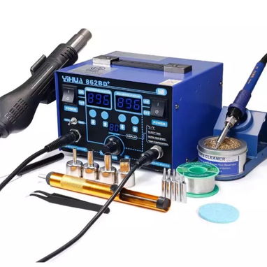 Máquinas de soldar 2-en-1 //Con Cautín y pistola de aire caliente//Ideal para electrónica de precisión//varios modelos - Img 99178975
