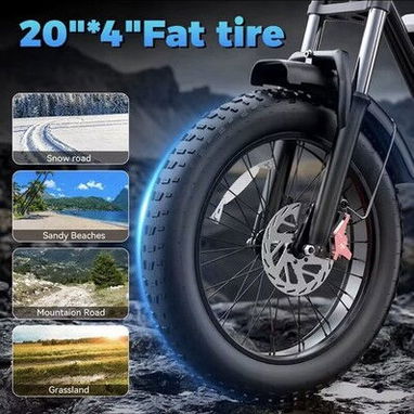 YVY C20 e-bike fat tire 20x4 2000W 48V 20Ah black LCD suspension complete - 7/7