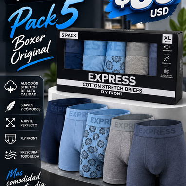 CALZONCILLOS EXPRESS PAQUETE 5 BOXER ORIGINALES - 2/3