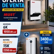 Combo: Inversor 6K MUST 1050 USD - Batería FELICITY 2350 USD - Img 55690502