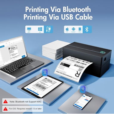 🖨️ IMPRESORA TÉRMICA DE ETIQUETAS NULLTONEX Y813 - BLUETOOTH INALÁMBRICA 4x6 PARA ENVÍOS 🖨️🌐 - 4/5