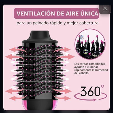 Cepillo Secador de Pelo 4 en 1 con Iones Negativos – Voluminizador y Alisador de Aire Caliente - 4/5