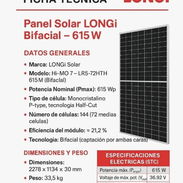 Panel solar de 615w LONGI bifacial - Img 56978761