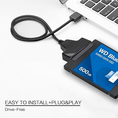 Cable adaptador SATA a USB para SSD y disco duro de 2.5 pulgadas, USB 3.0 a SATA III, compatible con cable HDD a SSD - 4/10