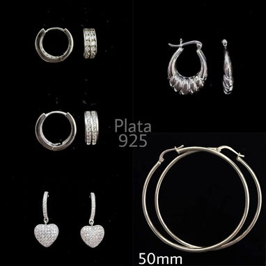 Aretes de plata sencilla - 5/10
