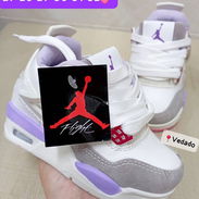 Tenis de niñas RETRO 4 BLANCOS DETALLES EN ROSA Y LILA💕💜 - Img 55566579