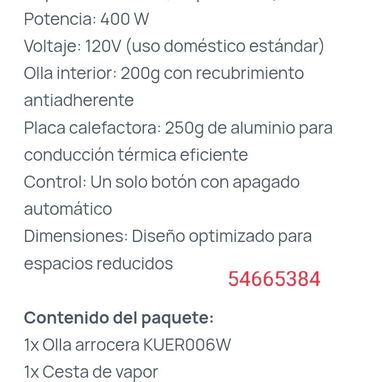 Olla Arrocera Decakila – 1 litros con vaporera* - 3/3