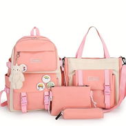 Conjunto de mochila color rosado - Img 55661467