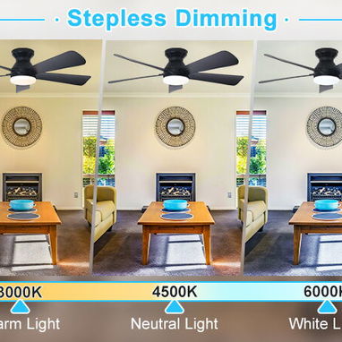 Ventilador de techo moderno Depuley 42 pulgadas 5 aspas, LUCES LED, NEGRO (3 MODO DE ILUMINACIÓN) NUEVO (incluye mando) - Img 122583711