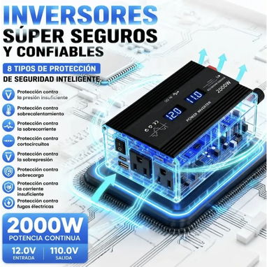 Inversor 2000w pico 12/24VDC a 110VCA 58747374 - 5/6