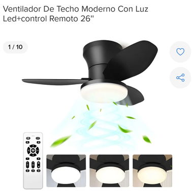 VENTILADOR DE TECHO MODERNO CON LUZ LED Y MANDO A DISTANCIA - Img 100271103
