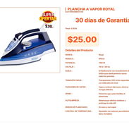Plancha Royal con Tanque Transparente de 220ml para Vapor VPT#-0239 - Img 55666731