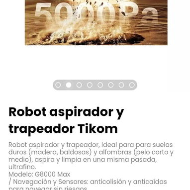 Robot aspirador y trapeador Tikom. Modelo: G8000 Max - Img 123838889
