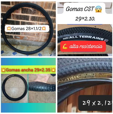 Gomas 26×2.125,26×1.3/8,24×2.125,622×42,28×1.75,28×1.1/2,29×2×3.35,29×2.10, 16×2.125,16×1.75,20×2.125,20×2×2.40,20×3.0, - Img 88374271