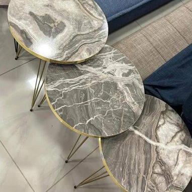 Juego de 3 mesitas decorativas de centro con superficie de porcelanato 🌺 - Img 123154025
