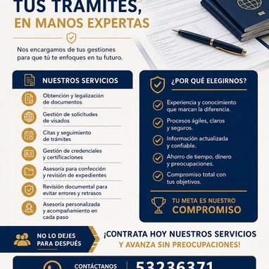 SERVICIO DE GESTORIA : tramitación de documentos para trámites nacionales ,migratorios y consulares - Img 123339035