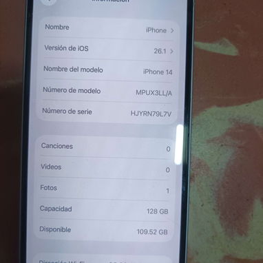 Iphone 14 de uso, bateria al 80% - 6/7